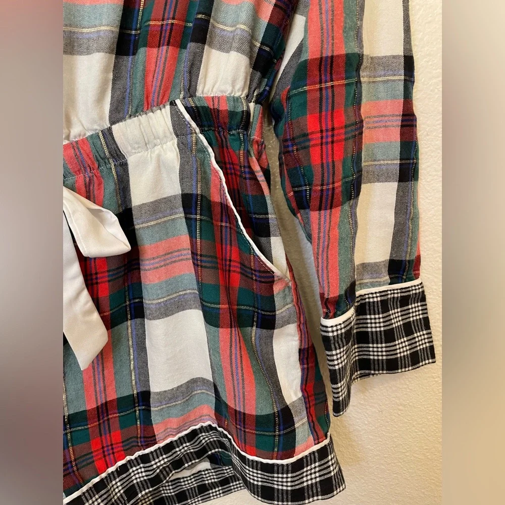 Victoria's Secret Women’s Multicolor Plaid Flannel Rhinestone Romper Size‎ M